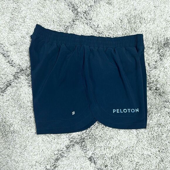 PELOTON Women's Navy Lined Polyester Spandex Gym Running Shorts Size 1X - Picture 3 of 6